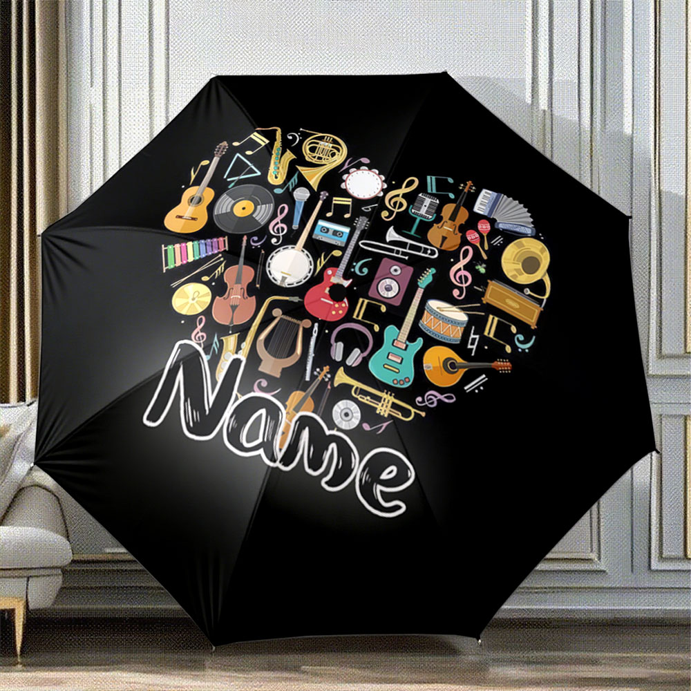 Musical Instrument And Names - Guarda-chuva personalizado com nome 